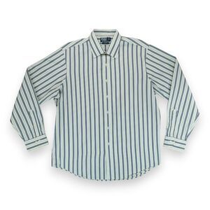 Vintage 90s POLO RALPH LAUREN Curham Mens‎ Shirt Wimbledon Stripes 17.5" Neck XL